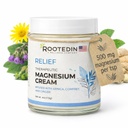 Rooted In Relief Magnesium Cream – 500mg Magnesium Chloride per Teaspoon – Enriched with Arnica, Comfrey & Botanical Blend – Targeted Muscle Support & Topical Relaxation – 4 oz Glass Jar