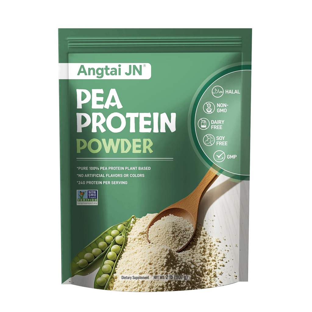 Pea Protein Powder, 24g of Plant-Based Protein, Unflavored, Vegan, Gluten-Free, Non-GMO, No Added Sugar, Easily Digested Isolate Form, 2 lb (30 Servings), Ideal for Vegetarians, Fitness