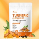 10-in-1 Turmeric Supplement Softgels, 95% Curcumin for 1000mg + Cayenne Pepper Softgels Supplement with Vitamin E D3+K2 and Extracts of Grape Seed
