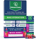 Smart Eats Electrolyte Powder - 1,690mg Electrolytes, 9 Essential Minerals & Vitamíny, 5 Antioxidanty, Rapid & Energizing Hydration, Designed by Dr., <1 Gram Sugar, Sour Berry Flavor - 30 Paketov