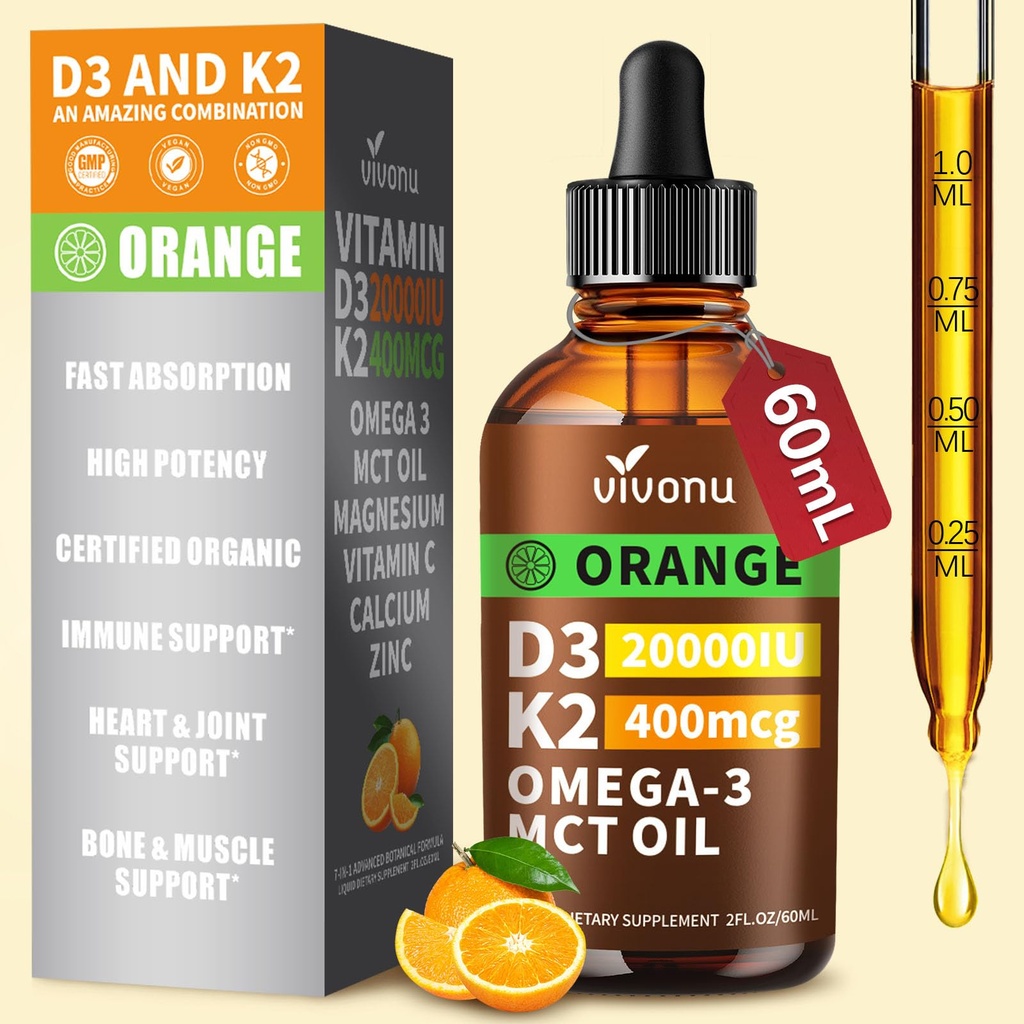VivoNu Vitamin D3 K2 Drops + 10-in-1 Soursop Bitters