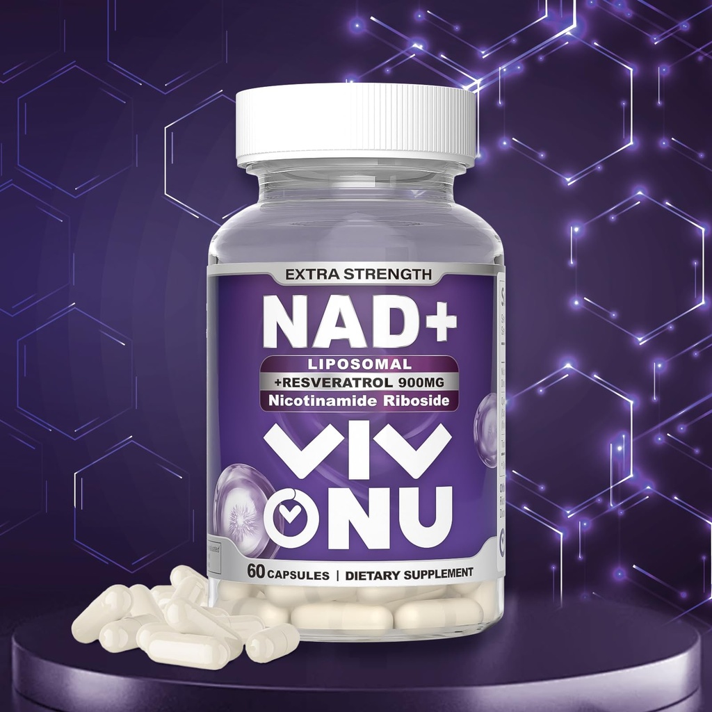 VivoNu Liposomal NAD+ Supplement, Ultra Pure OrganicNAD Supplement, Enhanced Absorption, Boosting NAD+, Age Defense, Energy, Metabolic Repair, Optimal NAD Supplement (60 Count/1pack)