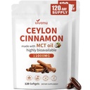 VivoNu 2-in-1 Organic Ceylon Cinnamon with MCT Oil Supplements Softgels, 240 Day Supply, Liposome Highly Bioavailable Extract, Energy & Metabolism Support, Non-GMO, Gluten Free, 240 Softgels, 2 Bag