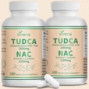 VivoNu TUDCA 2000mg + NAC 1200mg Supplement Complex Capsules, TUDCA Bile Salt + N Acetyl Cysteine, Antioxidant Supplements for Liver&Lung&Digestion&Gallbladder Cleanse(180 Capsules)