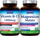 Innate Vitality Vitamin B12 1000mcg & Magnesium Malate Bundle, Energy Metabolism, Brain & Recovery Support
