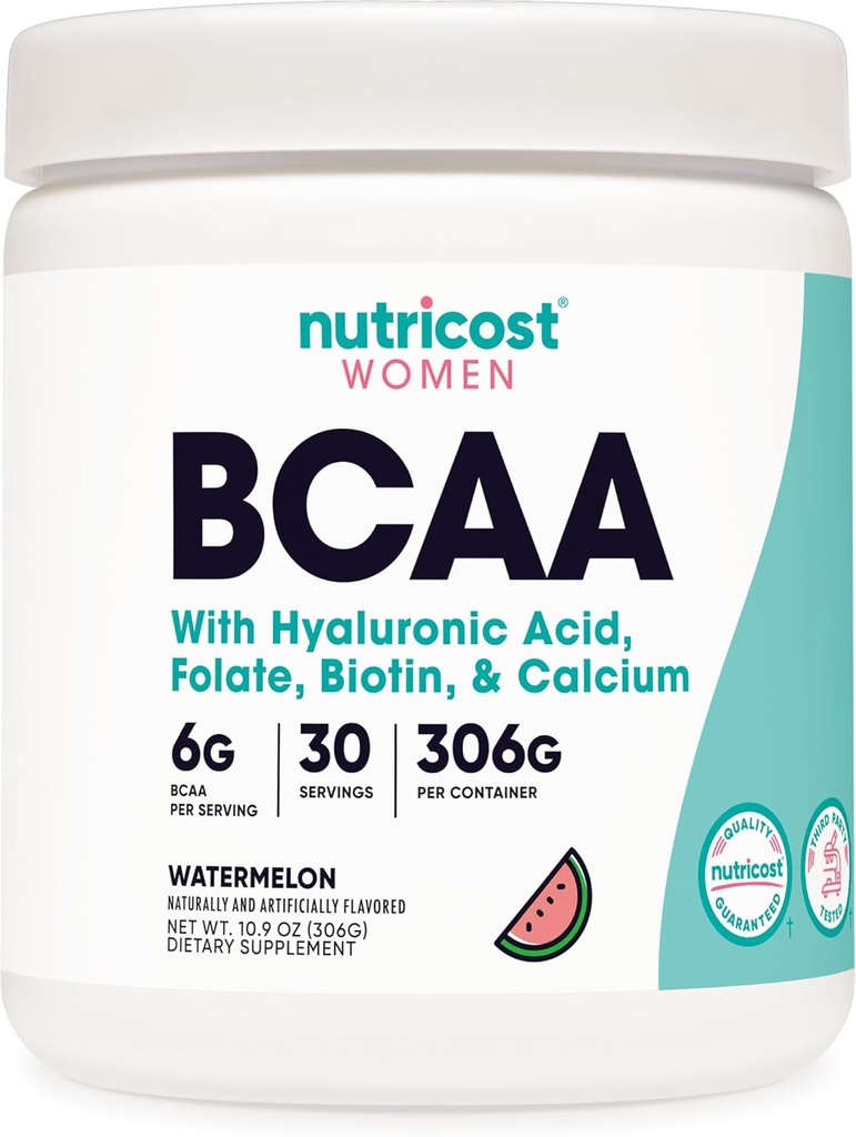 Nutricost BCAA para mulheres (Melancia, 30 Servos) - Formulado especificamente para mulheres - Não-GMO e sem glúten