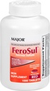 Major FeroSul - Ferrous Sulfate 325 mg tablete - železno dopolnilo za ženske in moške - posebej prevlečene tablete Easy to Swallow - rdeče - 1000 Tablete