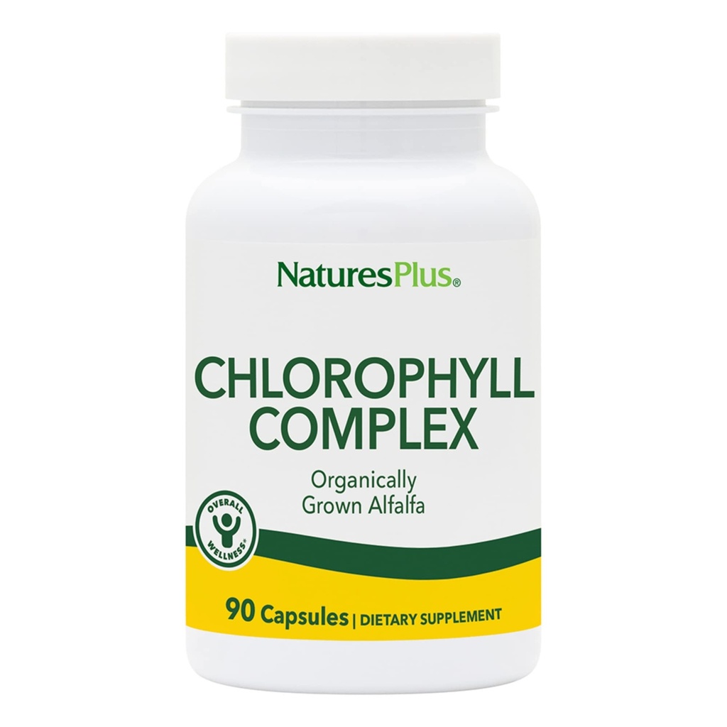 NaturesPlus Chlorophyll Complex - 90 Vegetarian Capsules - Nutritional Support for General Well-Being - Vegan - 45 Servings
