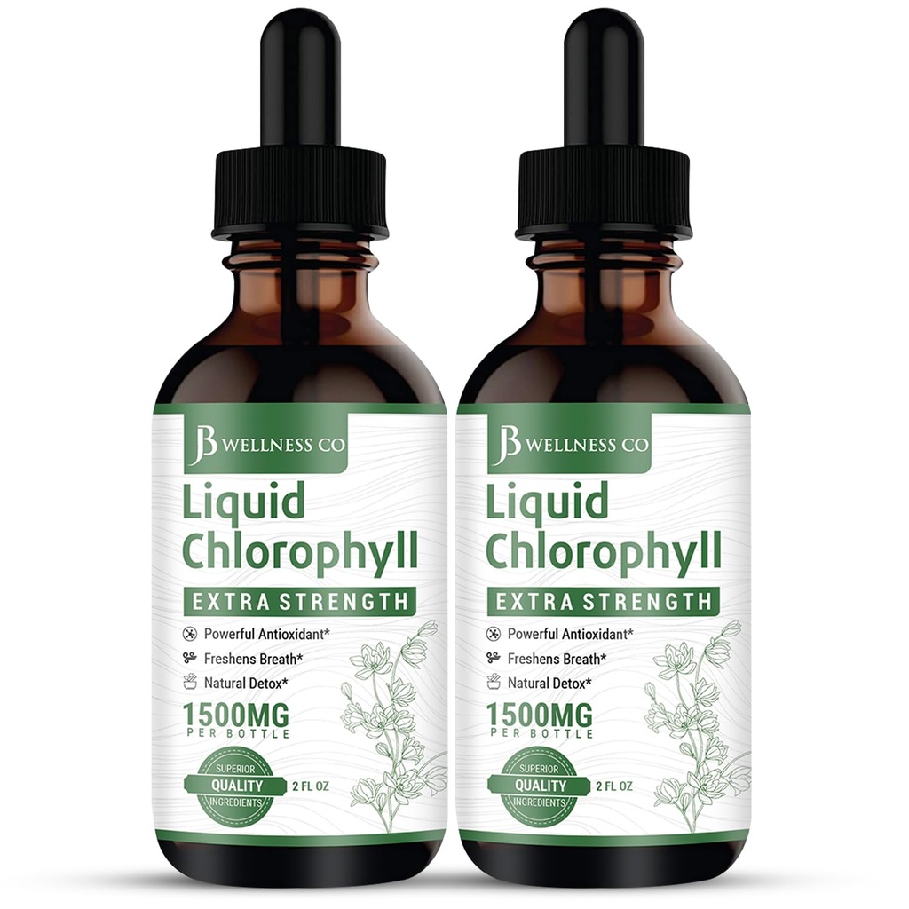 [2-Pack] Liquid Chlorophyll Drops - All-Natural Concentrate – Immune System Support, Energy Booster, and Digestion – from Mulberry Leaves - 240 Servings - [2-Pack]