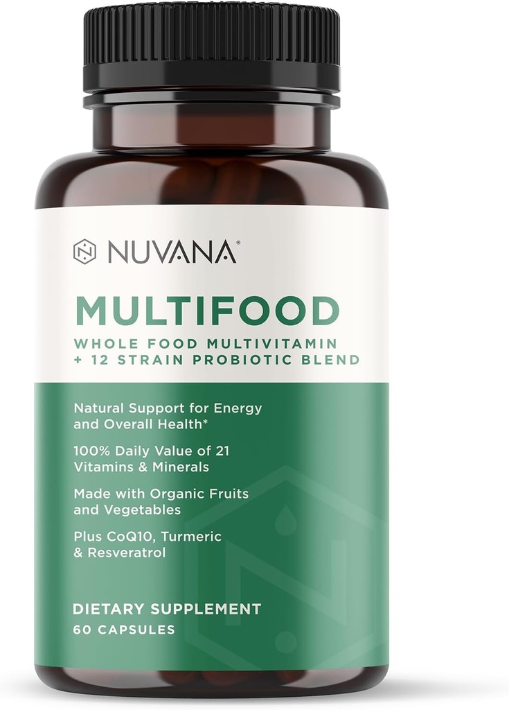 Multifood Whole Food Multivitamine voor mannen en vrouwen 21 Biologische Fruit & Vegtables Boosts Energy, Supports Gut & Immune Health