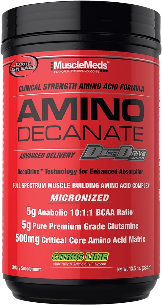 MuscleMeds Amino Decanate, Citrus Lime, 13.5 oz (384g)