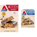 Atkins Chocolate Peanut Butter Protein Meal Bar, High Fiber, 16g Protein, 2g Sugar & Caramel Chocolate Nut Roll Snack Bar, Protein Snack, High in Fiber, 2g Sugar, 16 Count