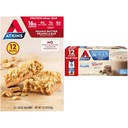 Atkins Peanut Butter Granola Protein Meal Bar, High Fiber, 16g Protein, 1g Sugar, 4g Net Carb & Milk Chocolate Delight Protein Shake, 15g Protein, Low Glycemic, 2g Net Carb, 1g Sugar