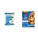 Quest Ranch Tortilla Style Protein Chips (Pack of 12) and Atkins Chocolate Chip Protein Cookie (4 Count)