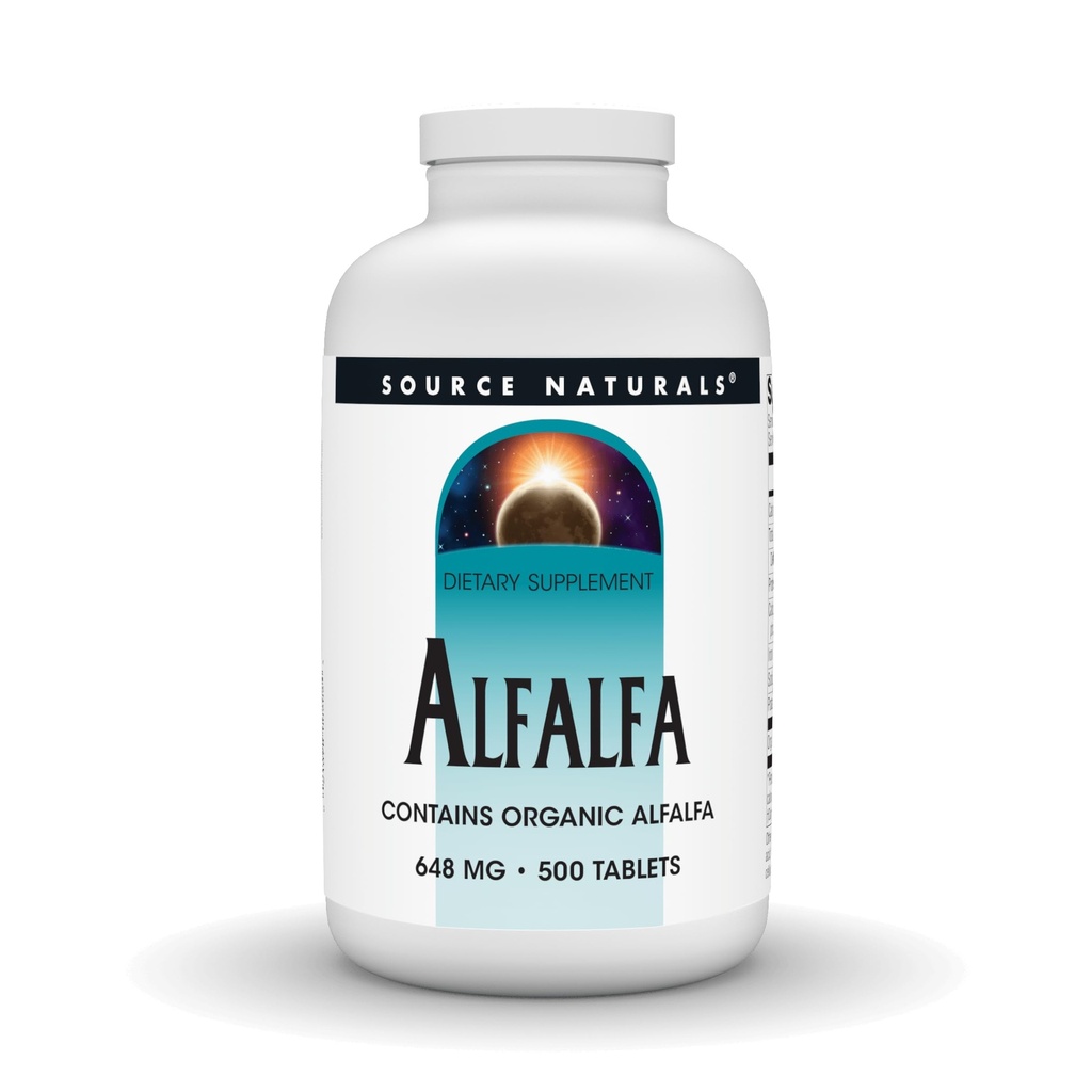 Source Naturals Alfalfa, Contains Organic Alfalfa - 648mg - 500 Tablets