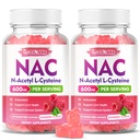 MEENCCD 2 Pack NAC Gummies, N Acetyl Cysteine 600mg NAC Supplement for Antioxidants & Immune Support, Sugar-Free, Raspberry Flavor, 120 Count