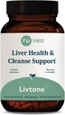 ruved LivTone - Ingrijirea ficatului, Suplimentul de suport hepatic pentru femei si barbati cu Amla, Andrographis & Picrorhiza, Pastile cu plante organice pentru detoxifiere naturala - 90 capsule (1 Conte)