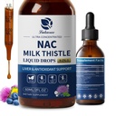 Lukaree NAC Supplement 600mg w/Milk Thistle -Liposomal NAC N-Acetyl-L-Cysteine Liquid Drops w/Selenium for Liver Detox Support, Antioxidants, Brain Wellness & Immune Support* -Ultra-Concentrated -2oz
