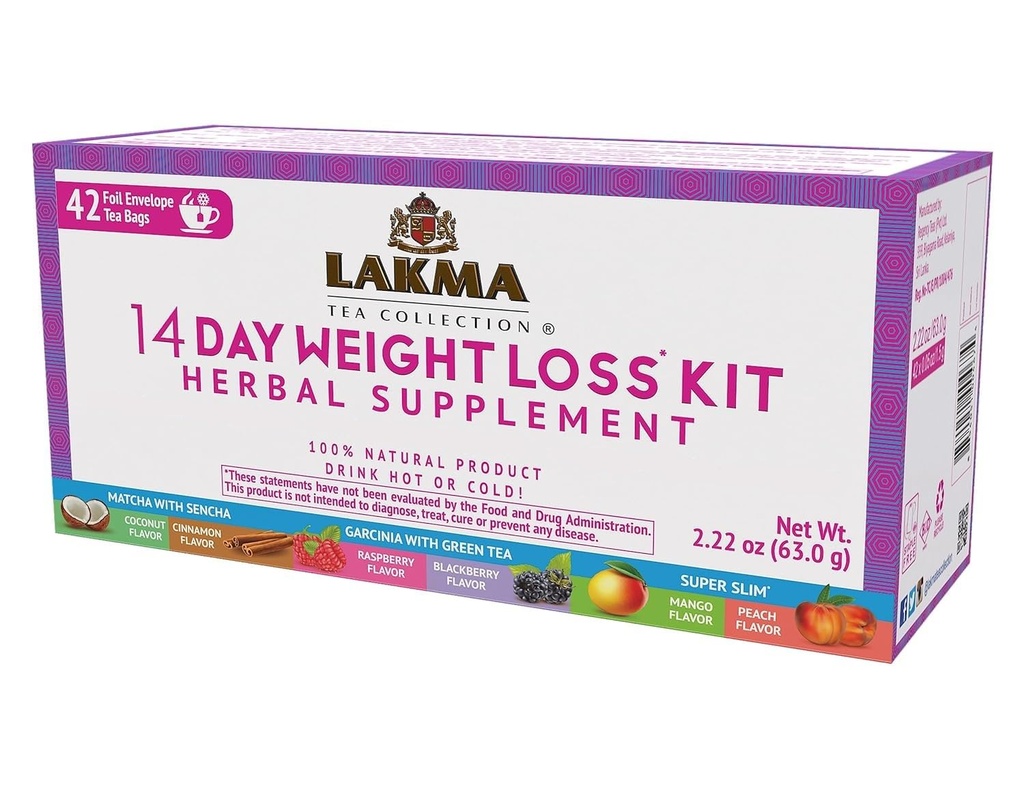 HYLEYS Lakma 14 Day Weight Loss Kit Green Tea - 42 Tea Bags
