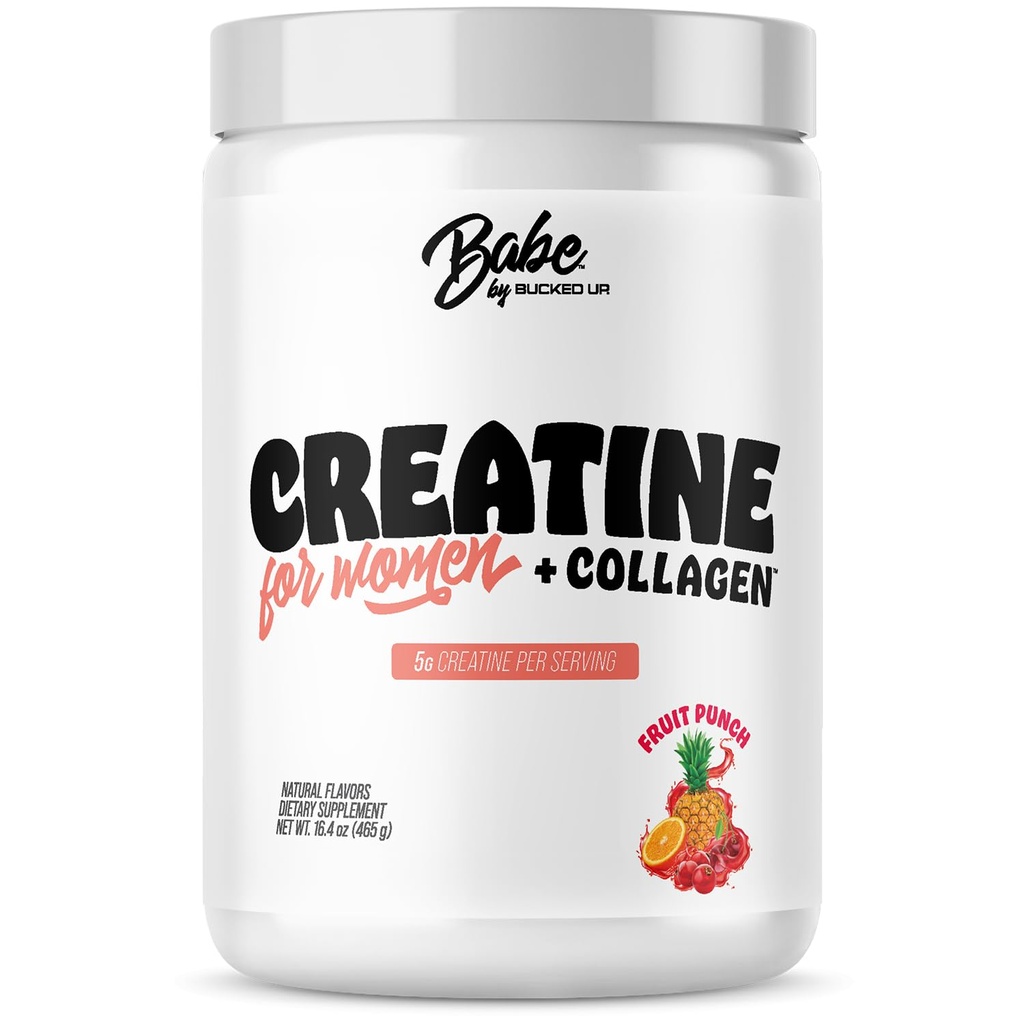 Bucked Up Creatine + Collagen for Women, Essentials (50 Servings) - Fruit Punch