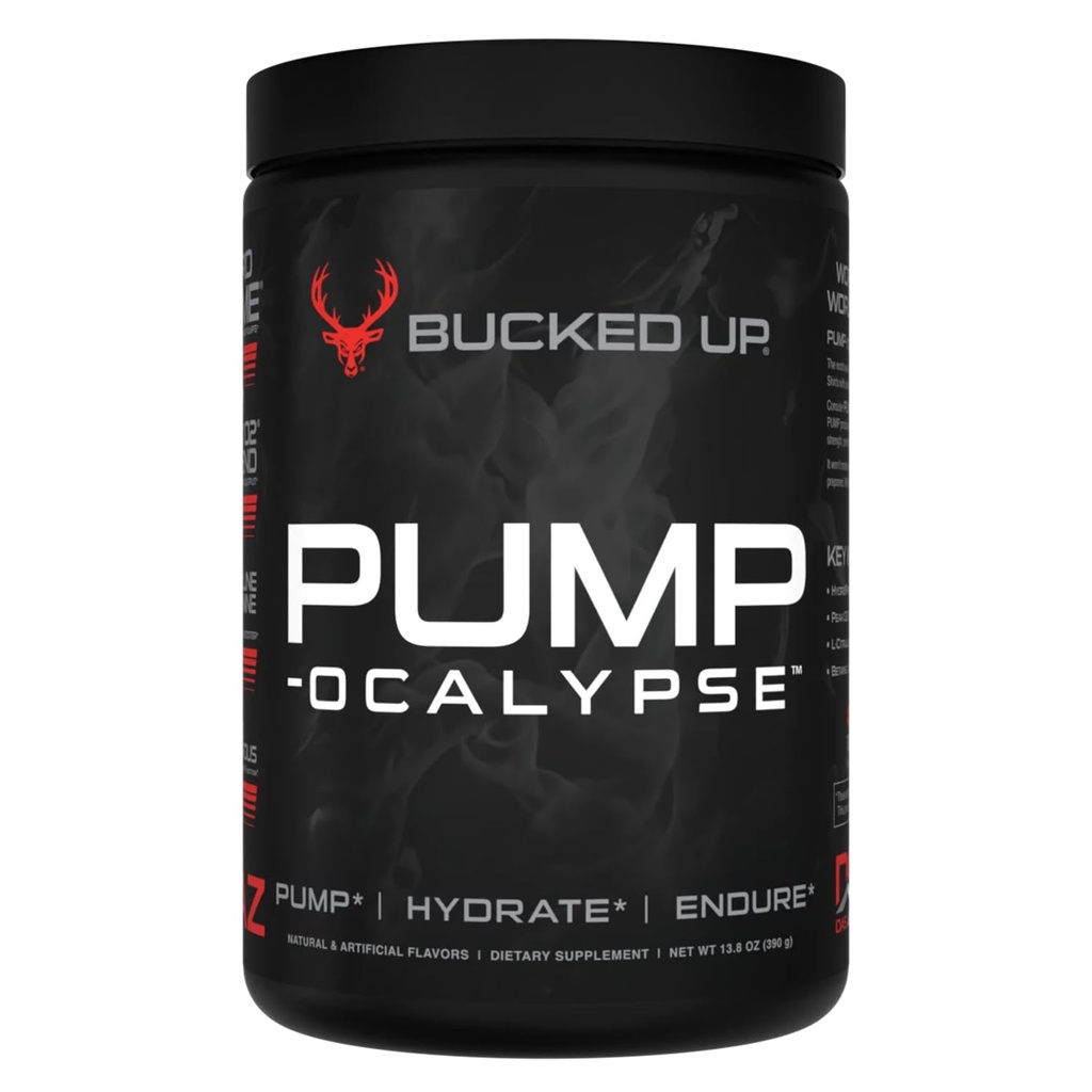 Pump-ocalypse Blood Raz | Nitric Oxide and L Arginine Supplement with Citrulline Malate, GlycerPump | Ultimate N.O. Booster | Lean Muscle Support for Blood Flow, Vascularity, Hydration and Endurance