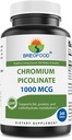 Brieofood Chromium Picolinate 1000 mcg Pills - 240 Tablets - 240 Servings - Non-GMO, Gluten Free