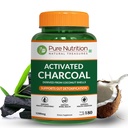 Pure Nutrition Activated Charcoal 600mg - Coconut Shell Derived | 180 Veg Caps | Activated Charcoal Helps Support Digestion and General Wellness*| Non-GMO.