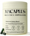Organic Peruvian Black Maca Root Capsules - 1,500mg 40X Strength with Ashwagandha & Fenugreek - 3-in-1 Adaptogen Complex for Women & Men - Non-GMO Vegan (60 Ct)