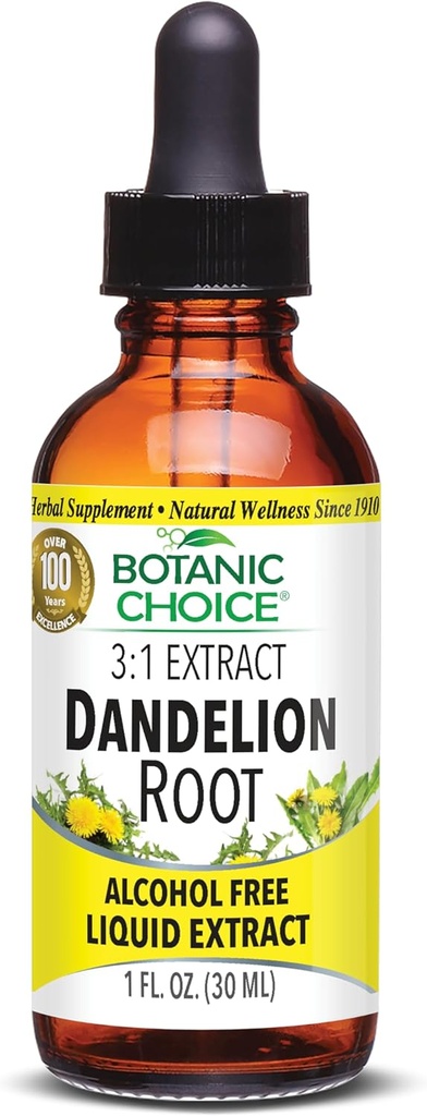 Botanic Choice Dandelion Root, Alcohol Free Liquid Extracto-Tradicional Soporte para a Saúde do fígado, toxinas de limpeza, Aid Digestion-1 Onge