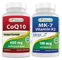 Best Naturals CoQ10 600 mg & Vitamin K2 (MK7) with D3