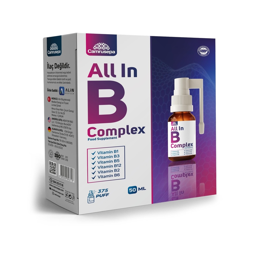 B Vitamin Complex Spray – High Absorption Liquid Supplement (B1, B2, B3, B5, B6, B12) – Natural Energy, Nerve & Metabolism Support – Fast-Acting Oral Spray – Convenient Daily – 1.69 fl oz