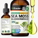 BIO KRAUTER 爱尔兰海摩斯滴水 - Chondrus Crispus Sea Moss 配以 Bladderwrack - 酒精和糖无碘补充 - 2 Fl.