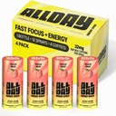 ALLDAY Focus + Energy Spray | Natural Caffeine + L-Theanine + Essential Vitamins | 0 Calorie, 0 Sugar | 12 Spray Bottle | Faster, Cleaner, Smoother Energy* (4 Pack Peach)