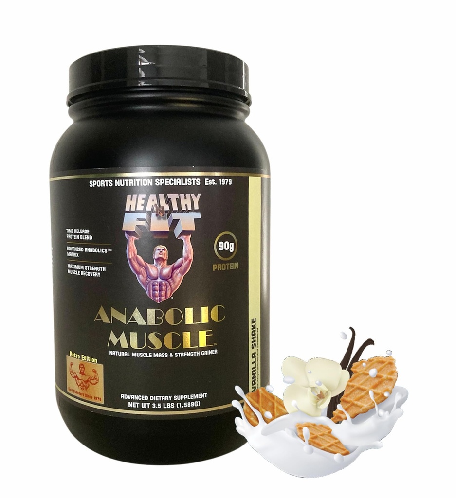 Healthy 'N Fit A. Muscle (Vanilla) 3.5 lb - Natural Muscle Mass Gainer