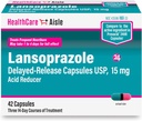 HealthCareAisle Lansoprazol 15 mg - 42 Capsule cu eliberare întârziată - Reductor de acid, tratează frecvent arsuri la stomac