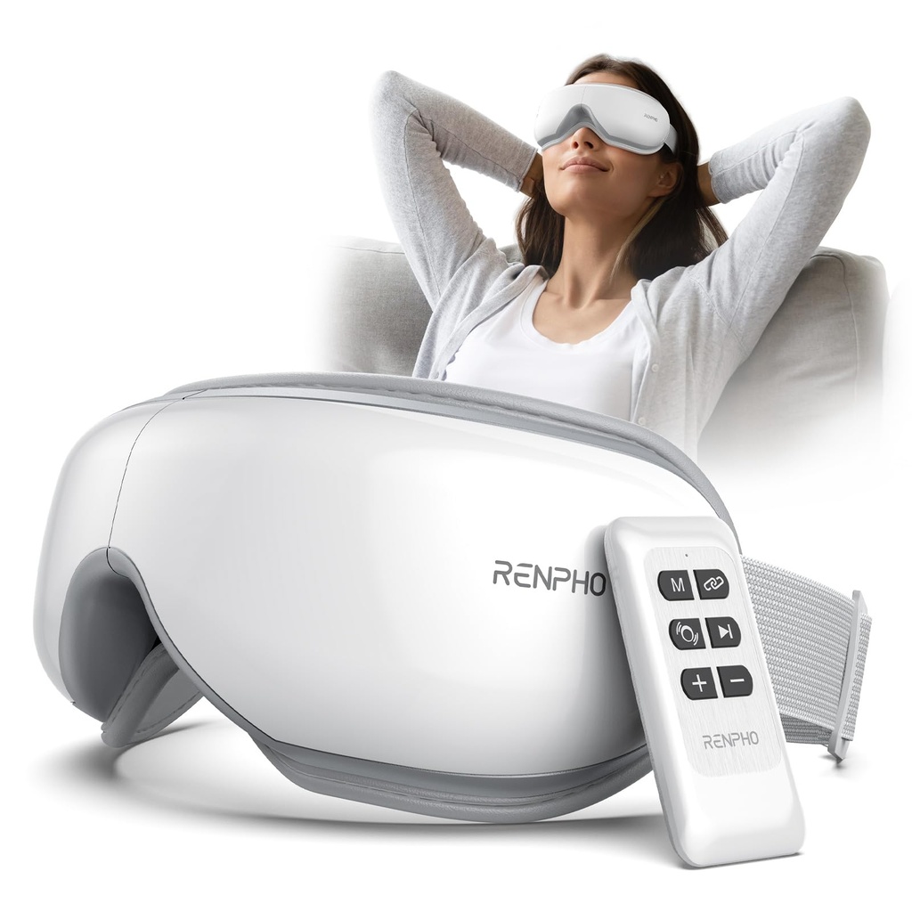 RENPHO Eye Massager with Heat, Mothers Day Birthday Gifts for Mom, Women, Her, Wife, FSA Eligible HSA Items Lists, Sleep Mask with Remote Compress, Head Massager for Migraine Relief Stye Eye Eyeris 1