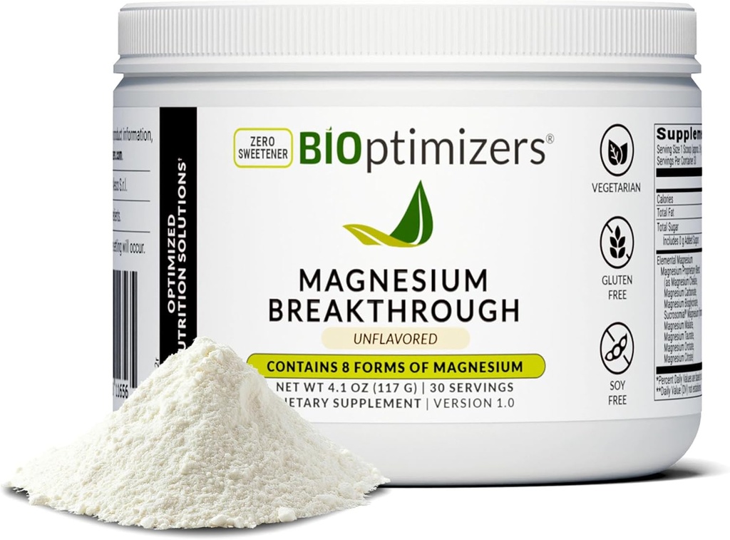 BIOptimitzadors Magnesi Bnesi Break per beure - 8 formes de Magnesi, Electrolytes, Salut, Stresscle Recobery, implementació de cor Glycinat, Citrate, Megate