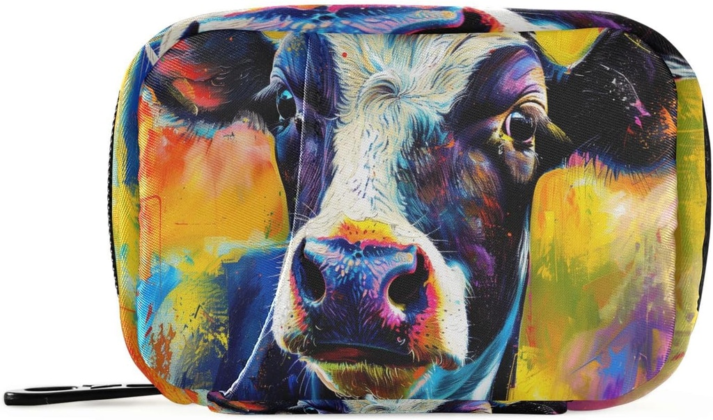 Pill Box Fun Cow 7 Day Pill Pouzdro Pouzdro Pořadatel Bag se zipem Přenosný Týdenní vitamin Medicine Dodatek Držák Pouch Bag