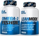 LeanMode Multipurpose Fat Loss Support Supplement (50 Servings) Plus High Strength Omega 3 Fish Oil (120 Servings)
