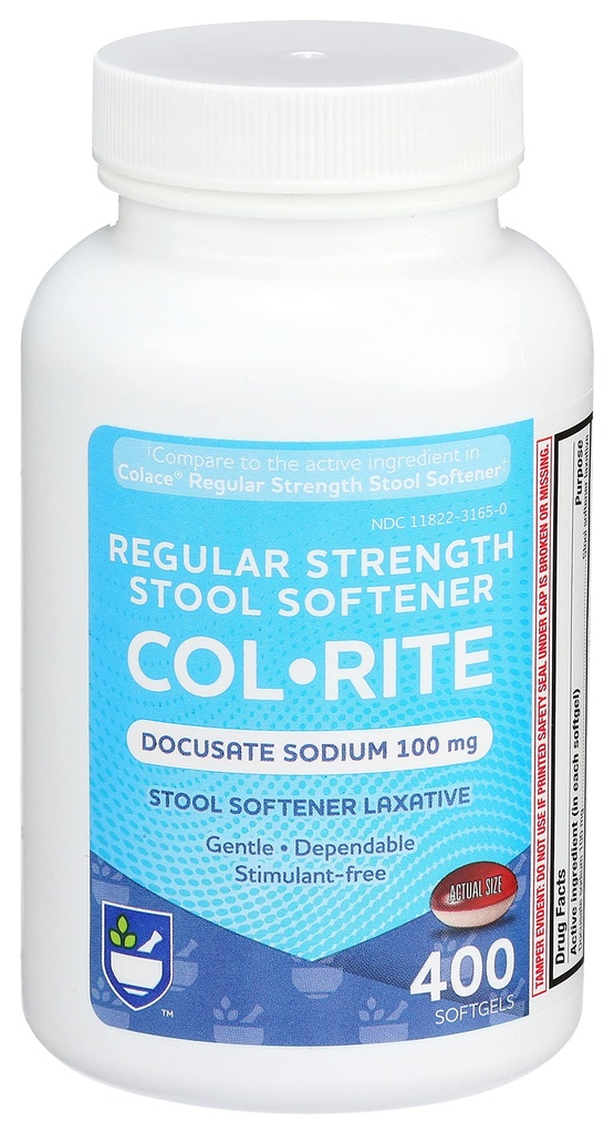 Rite Aid Col-Rite Stool Softener with Laxative Softgels, 100mg - 400 ct