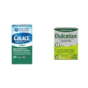 Colace 2-in-1 Stool Softener & Stimulant Laxative Tablets, Gentle Constipation Relief in 6-12 Hours & Dulcolax Stimulant Laxative Tablets (100 Count) Gentle Overnight Constipation Relief