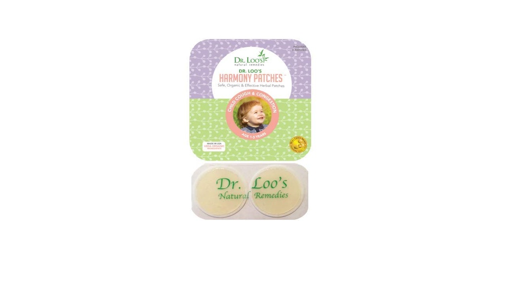 Dr. Loo’s Natural Child Patches for Cough, Congestion, Allergies for 1 – 5 Years Old, 6 Patches.