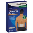HealthWise Targeted Warming Capsaicin Heat Patch | Back & Large Areas | 20-Count | 5.25” x 7” | Topical Analgesic | Soothes Minor Aches and Pains