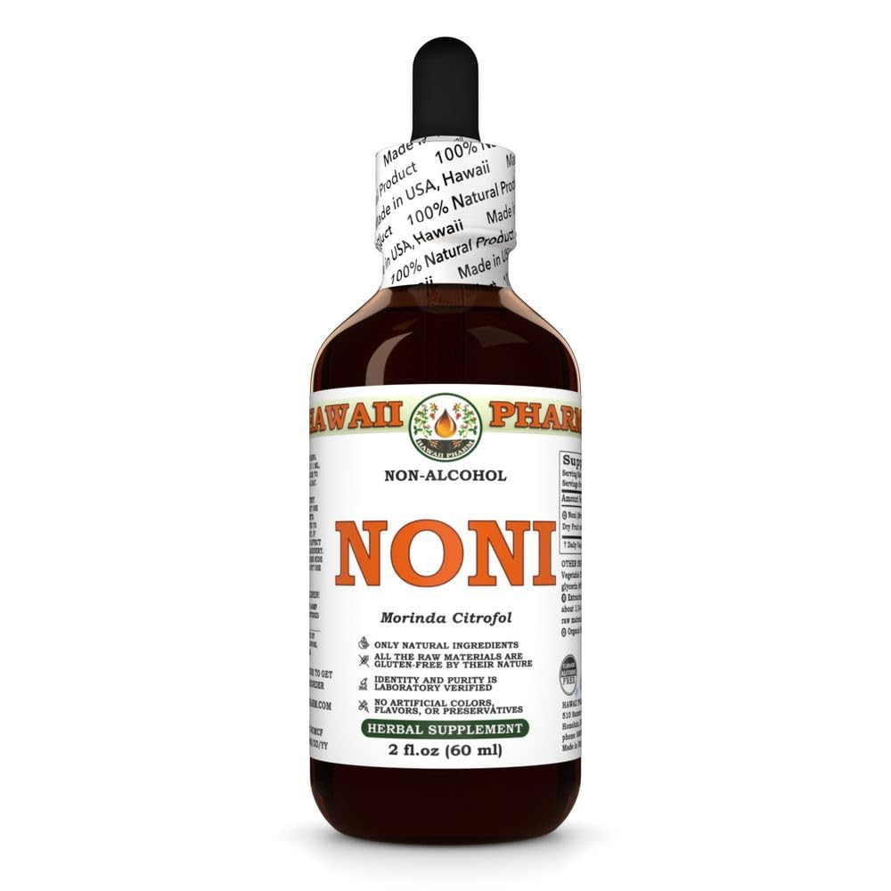 Noni (Morinda Citrofolia) Dry Fruit Glycerite, All Natural, Vegan, Lab Tested Alcohol-Free Liquid Extract - 2 fl.oz