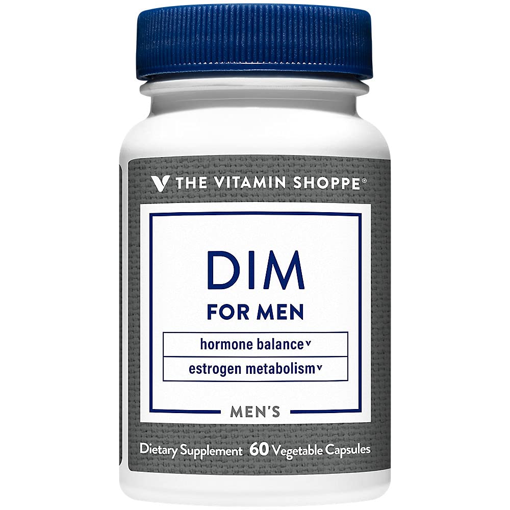 The Vitamin Shoppe DIM Men with BioPerine 200mg - Hormone Balance | Estrogen Metabolism Support | 60 Capsules | Enhanced Absorption
