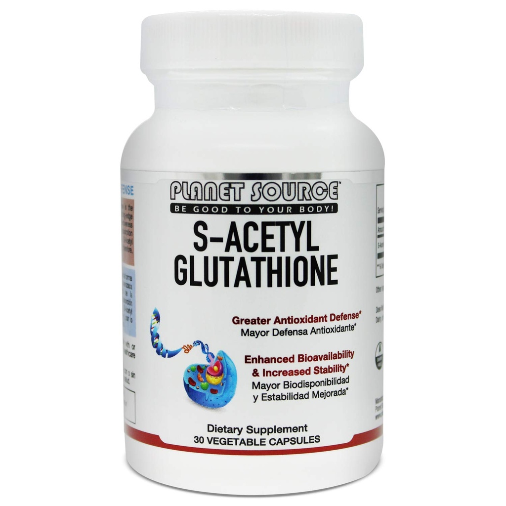 S-Acetyl Glutathione (Food Grade) Supplement - Best Detox - Supports Healthy Aging, Liver Detox, and Cell Function - High Absorbtion Small Vegetarian Capsules