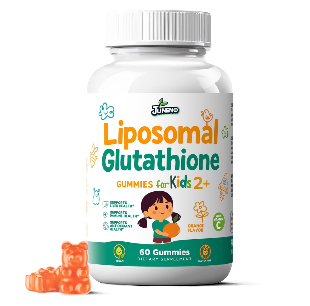Liposomal Glutathione Gummies for Kids - Vitamin C Supplement for Healthy Immune Support Antioxidants & Detox - Sugar Free Vegan Non GMO