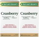 Nature's Bounty Cranberry Dietary Supplement, Supports Urinary Tract and Immune Health, Softgels, 25,200 Mg, 60 Ct (Pack of 2)