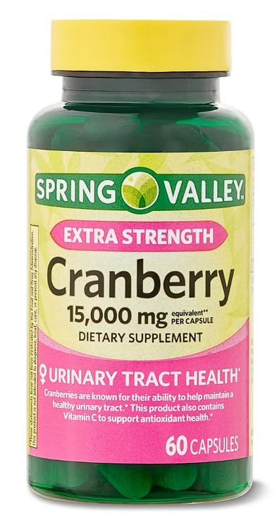 Spring Valley Ultra Triple Strength Cranberry Dietary Supplement, 15,000 mg, 60 Count + Daily Supplement Tracker Sticker