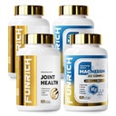 Glucosamine Chondroitin MSM & Magnesium Complex Supplement Set, 4 individual bottles Glucosamine Complex and Magnesium Complex for Cartilage, Joint Health and Muscle Bone Support- 480 Capsules